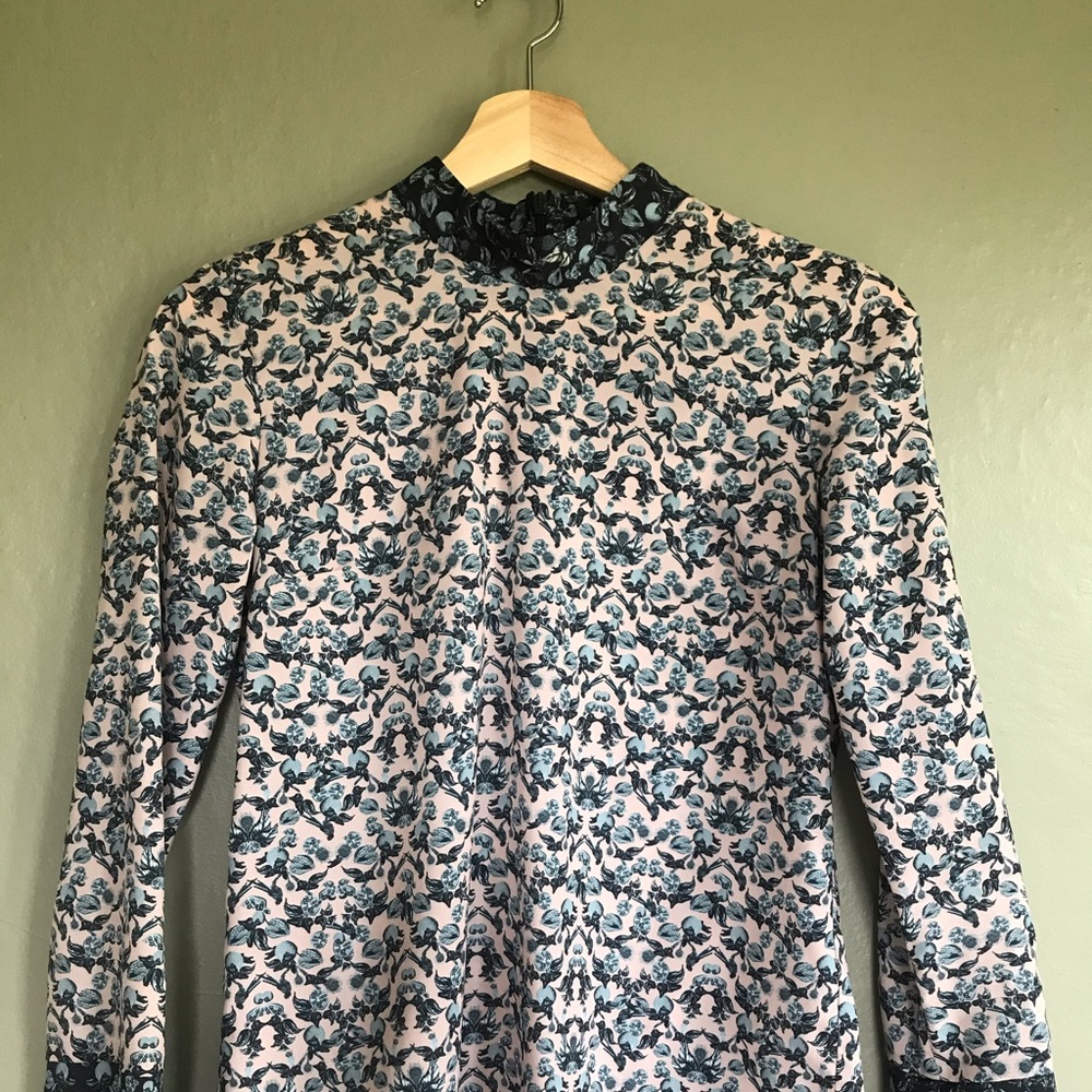 Floral mock neck blouse